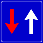 Segnale diritto di precedenza (cerchio blu con frecce)